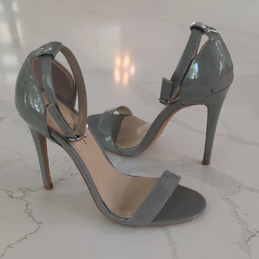 Elegant Gray High Heel Sandals 7